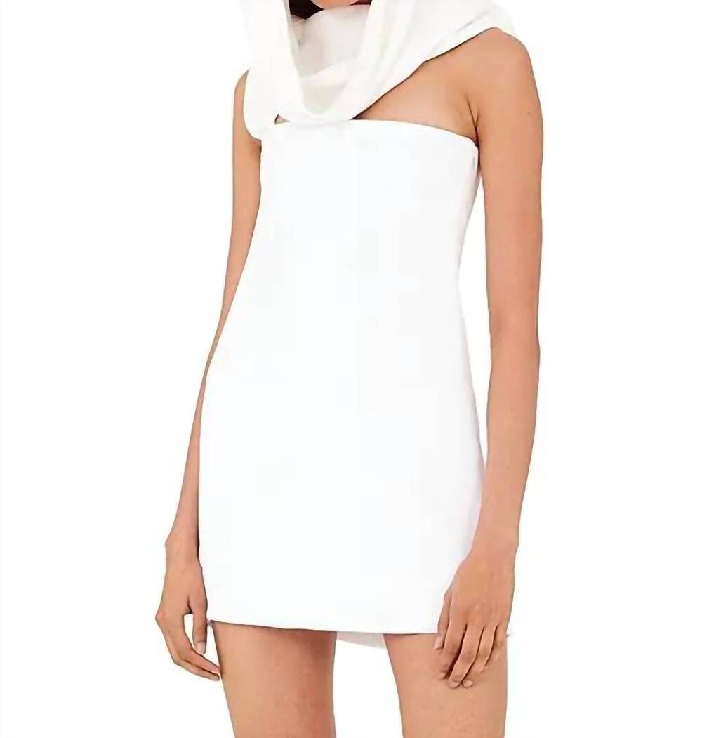 NEW SALVATORE FERRAGAMO hooded mini dress in white